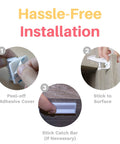Hassle-free installation of Baby Proof Cabinet Locks With 3M Adhesive Easy Install No Tools Needed No Drilling Universal Fit 8 Pack