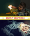 Cute Duck Night Light For Nursery And Bedroom, Silicone Baby Lamp with child using touch sensor during sleep.