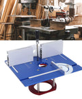 Dead On Aluminum Router Table Insert Plate That Clicks Securely Into Woodworking Rigs Matching Sixty Four To Sixty Five Mm Motors And Dishing Out Fifty One Mm Lift Stroke In Bold Blue, 240x200mm size.