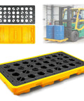 2 Drum Spill Containment Platform With 20 Gallon Sump And Drain Outlet Heavy Duty Workbench For Garage Basement And Industrial Storage