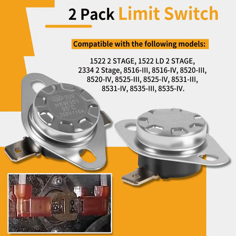 Must-Have RV Furnace Limit Switch Replacement 190 Fahrenheit Safety Overheat Protection For 85-III 85-IV 1522 2334 8516