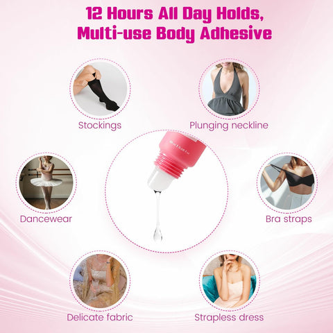 All Day Sweat Proof Body Adhesive For Clothes With Strong Hold And Water Wash Off Keeps Bras Strapless In Place Dancers Wigs