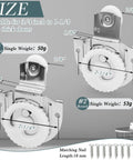 Image of Sliding Wardrobe Door Hardware Set With Four Rollers And Eight Screws For Closet Cabinets, showing roller sizes and screws.