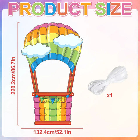Hot Air Balloon Photo Booth Props Two Piece Set With Colorful Backdrop Banner For Graduation Parties And Baby Showers