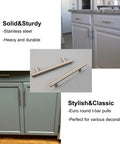 Brushed Nickel Stainless Steel Cabinet Pulls 6 Inch Overall Length With Four Inch Hole Centers And Half Inch Projection ten pack
