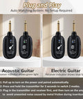 2.4GHz Wireless Guitar Transmitter And Receiver System For Electric Guitar And Bass with plug and play instructions