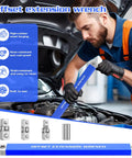 Heavy Duty Offset Extension Wrench Set Featuring Chain Drive Mechanism And Zero Degree Swing Arc To Crush Tough Jobs Dead Nuts Precise For Zero Sweat Access Into Cramped Engine Bays Daily in use on a car engine.