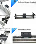 4 Inch Stroke Manual Linear Motion Guide Table with heavy duty dual axis slide rail SFU1605 C7 CNC module, top view