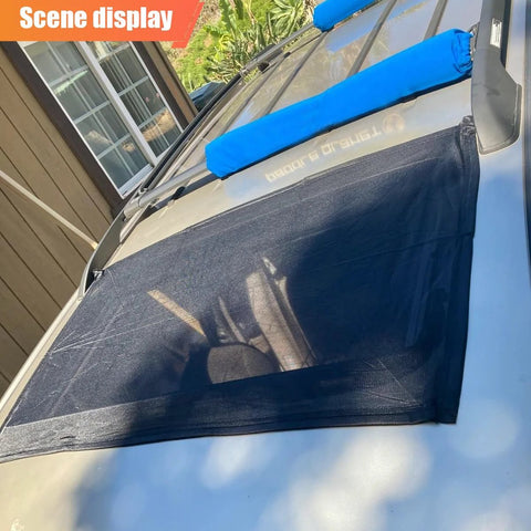 ZIMISI magnetic car sunroof shade, black breathable mesh moonroof screen, quick-install camping window cover