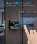 Fingerprint Door Lock with Keyless Entry, Bluetooth Smart Lock touchscreen keypad, auto-lock feature, wooden door installation