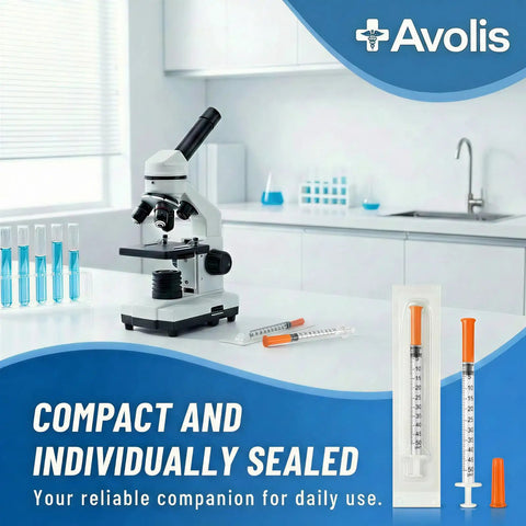 0.5ml 30G 5/16 Inch 8mm Syringe Pack Of 100 Individually Wrapped Lab Supplies With Clear Graduation Marks For Precise Measurements And Leak Proof Withdrawal, individually sealed