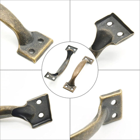 4 Pack 4 Inch Bronze Metal Cabinet Handles Rustic Drawer Pulls Vintage Curved Cupboard Handles For Kitchen Cabinets Furniture And Closet Doors With Screws Easy Install And Durable Solid Metal Hardware With Retro Vibe