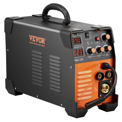 Do It All 270 Amp MIG TIG ARC Welder With 110 220V Inverter LCD Display showing controls and wire feed ports