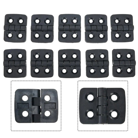 Small Plastic Butt Hinges with Door Bearing for Cabinets or Mini Doors, Black, 10 Pack, 30x40mm, Pre Drilled Countersunk Holes