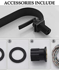 Matte Black Modern Bathroom Faucet With Low Arc Brass Ceramic Valve And Single Handle, Hot And Cold Water Mixer Taps accessories