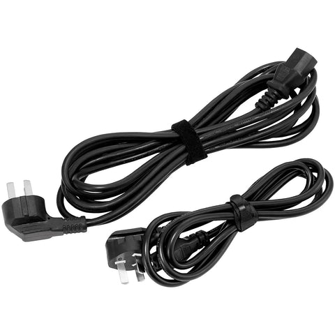 Two black cords secured with 100 Pack Reusable Cable Ties And Straps, 6 Inch By 0.47 Inch Thin Cord Organizers With Hook And Loop For Quick Home Office And Data Centers, Black, showing organized cable management.