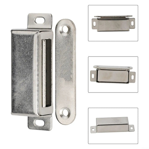 Heavy Duty Magnetic Door Catch 40kg Pull Stainless Steel Cabinet Latch For Kitchen Cupboard Garage RV Boat Silver 1 Pack
