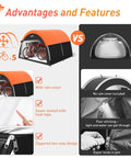 Comparison of upgraded heavy duty bike tent with rain cover and zip features to standard tent without waterproofing.