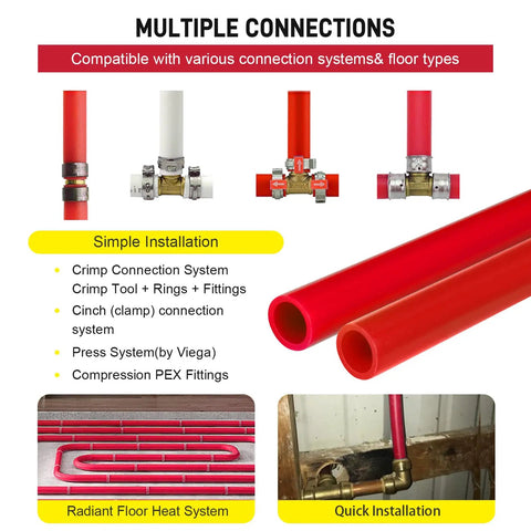 1/2 Inch Pex Tubing 300 Ft Roll With EVOH Oxygen Barrier Pex B Pipe For Residential Water Lines And Radiant Floor Heating