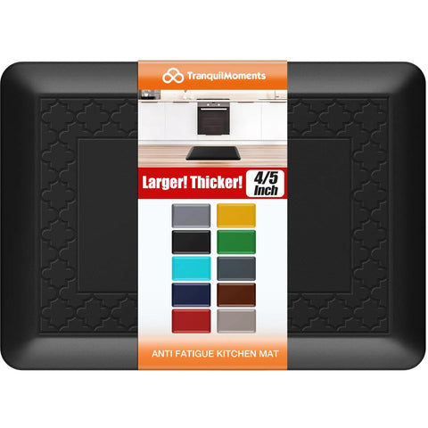 Ultra Thick Four Fifths Inch Cushy Memory Foam Kitchen Mat Non Slip Anti Fatigue Rug For Standing At The Sink Or Desk 17.3 By 24 Inches