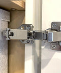 2 Pack 180 Degree Concealed Hydraulic Cabinet Hinges With 3D Adjustable Clip On Plates For Face Frame Kitchen Doors Soft Close And Silent Operation Full Overlay Durable Steel Construction Easy No Fuss Installation In Corner Cabinets And Pantry Storage installed on cabinet