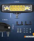 Two Pack 6 Inch 60W LED Pods Flood And Spot Beam Light Bar For Off Road Driving 12V 24V Trucks UTV ATV Marine Boat