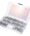 Open box of 140 Piece Aluminum Blind Rivets Kit for Auto and Furniture Repair, Pop Rivets Assortment Set, organized in plastic case.