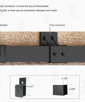 Rugged Heavy Duty 12 Foot Exterior Sliding Barn Door Hardware Kit for Outdoor Use Wall Mount Track System with bracket and connector details.