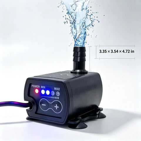 No Sweat Mini Sump Pump With Smart Water Level Sensor for easy water removal, dimensions 3.35 x 3.54 x 4.72 in.