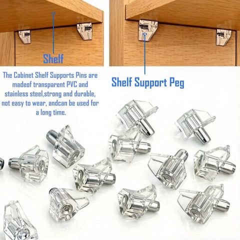 Durable Clear Plastic Shelf Pegs For Furniture Upgrades With A Quick Fix And Zero Drama 50 Piece Set Of 5 Mm Cabinet Support Pins showing various pegs.