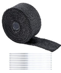 Exhaust Wrap Heat Shield Roll 2 Inch By 16 Foot Fiberglass Heat Wrap For Exhaust Pipes On Motorcycle And Car Includes 10 Stainless Locking Ties