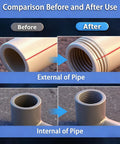 2026 New Dual Function Pipe Tapping And Threading Tool Kit comparison of PVC pipe before and after threading with NPT thread
