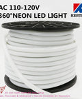 Lit 360 Degree Neon LED Light Strip 32.8ft Waterproof Dimmable Rope Light on spool, 110-120V White 6000K