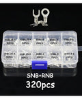 Ultimate 320 Pcs Non Insulated Ring Fork And U Type Brass Cable Crimp Terminals Kit For Heavy Duty Wire Connections And Electrical Spade Ends Assortment, 320 pcs case