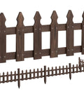 Solid Fir Wood Garden Picket Fence Edging Kit With Five Panels For Yard Border And Plant Beds Approximately 178 By 22 Inches Durable Outdoor Fence System That Is Flexible And Simple To Install, shown in a standalone view.