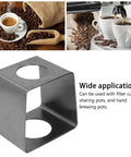 Durable Stainless Steel Coffee Drip Rack And Filter Cup Holder Station, cube shape, designed for pour over brewing.