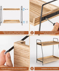 Assembly process of Countertop Coffee Station Organizer With Two Tier Wood Shelves For All Your Coffee Bar Gear And Condiment Storage In Brown Finish For Kitchen Office And Home