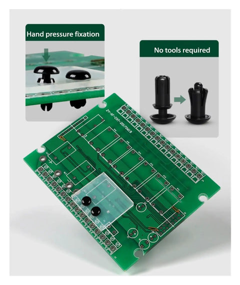 Rock Solid Nylon Expansion Rivet Clips For Pcb Electronics And Car Body Panels Quick Install Fasteners 4Mm To 12Mm Hole Size Black installed on PCB.