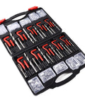 261 Piece Thread Repair Kit With Metric And Imperial Self Tapping Inserts Taps And Drill Bits Automotive And Industrial Repair Set For Damaged Threads Quick Fix Without Welding Or Parts Replacement kit in black case