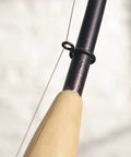 Detailed view of Fly Rod Table Lamp in Oil Rubbed Bronze With Wood Accent Finish, Rustic Lodge Style