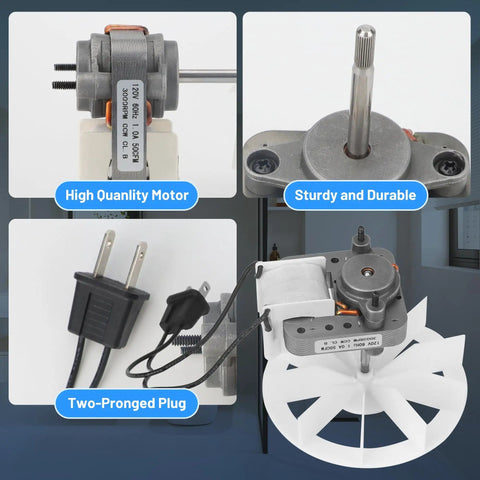 Premium Replacement Bathroom Exhaust Fan Motor And Wheel Kit With 120V Plug 3000 RPM 50 CFM CCW For Broan NuTone 97012038