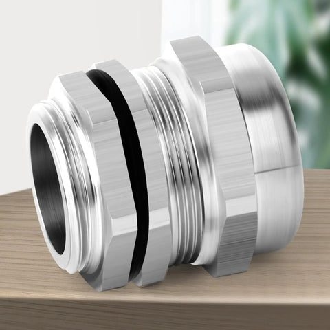 Two Pack Stainless Steel Waterproof Cable Gland With Nut For NPT Half Inch Threads Adjustable 8 To 12mm Cable Gland Protectors on tabletop