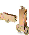 Close-up view of 2 Pack Sliding Door Rollers For 1-1/4 Inch Tandem Steel Ball Wheel Assembly Replacement, ideal for glass doors.