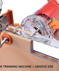 Dead Nuts Precise Embedded Handle Slotting Template With Quick Clamp And Router Dust Cover For Wardrobe Cabinet Door Panel U Groove Positioning Jig close-up showing router and clamping mechanism.