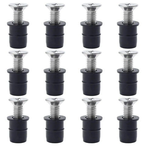 12 Pairs M6 Rubber Well Nuts Neoprene Expansion Kit With Brass Nuts And Stainless Steel Pozi Screws For Universal Motorcycle Fasteners Great For Canoe Boat Kayak Sealing Holes And Reducing Vibration