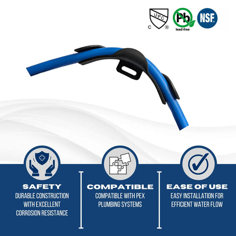 Heavy Duty Reinforced Plastic PEX Bend Support For Three Eighths To One Half Inch Tubing With Nail Tab Easy Install Reusable Wont Hamper Flow Faster Than Elbows 10 Pieces showing compatibility and ease of use.