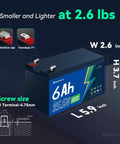 24V LiFePO4 Battery Pack 6Ah With 29.4V 1A Charger 20A BMS Deep Cycle Rechargeable Lithium Battery dimensions and features