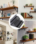 Heavy Duty 10 Pack L Shaped Shelf Brackets Wall Mounted Decorative Floating Shelf Hardware Kit With Screws And Anchors display in home settings.