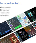 Toyota Wireless CarPlay Android Auto Adapter With Entune 2.0 Upgrade shown with map navigation and music interface