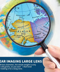 10X 30X Handheld Magnifying Glass For Reading And Close Work With 110mm PMMA Lens Lightweight ABS Frame focusing on map